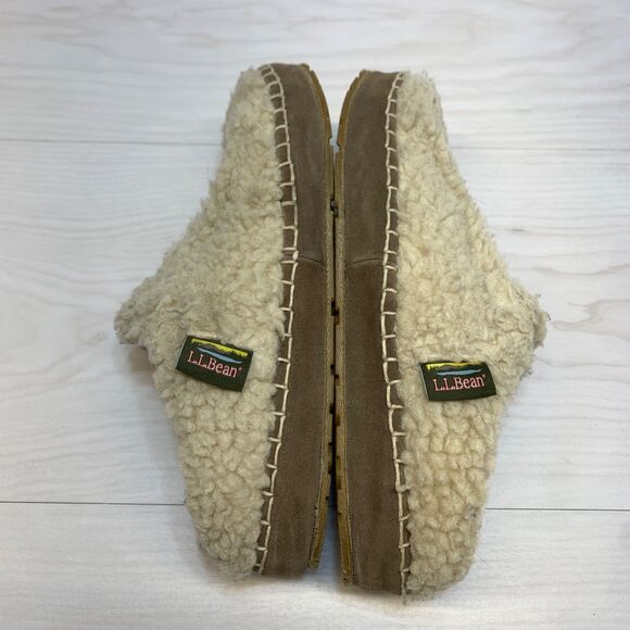 L.L. Bean Size 7 Cozy Slipper Slides Sherpa Pile Fleece Womens Warm Clog - Picture 2 of 9